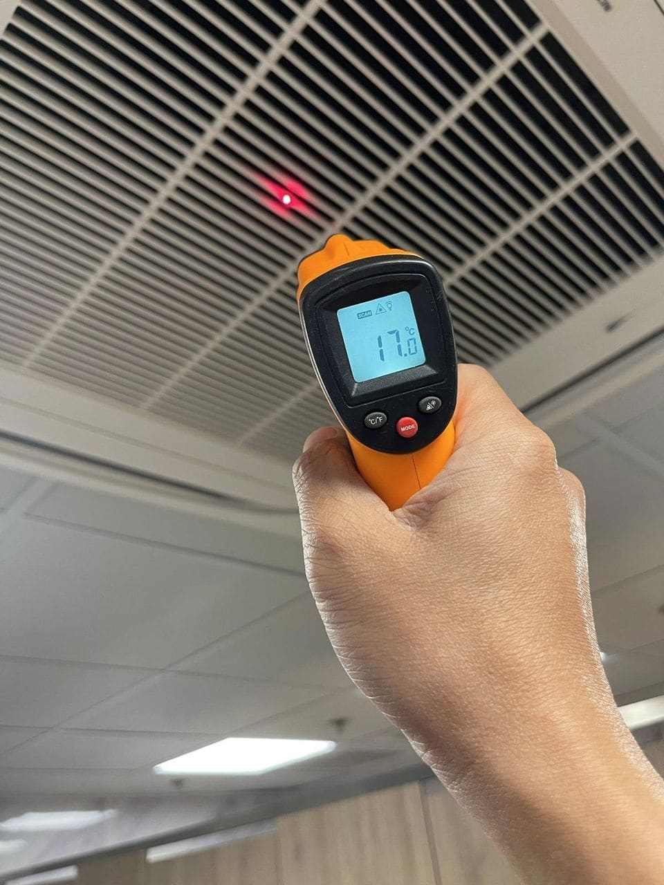 出風口實測溫度 17.0°C